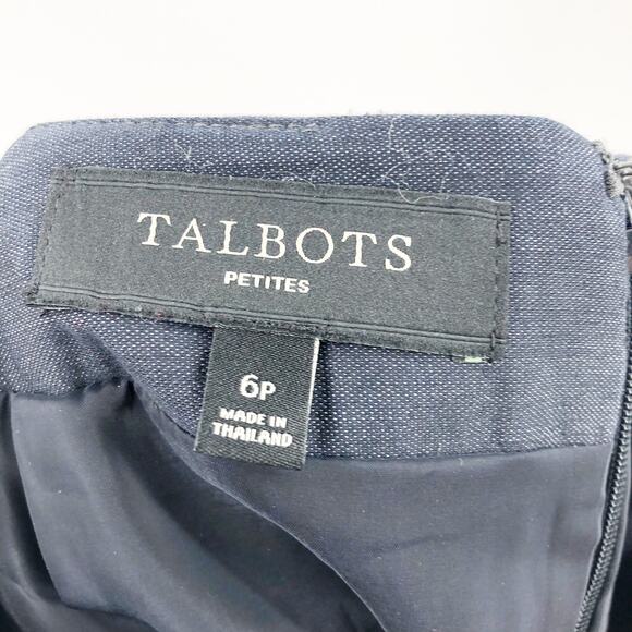 Talbots Petites Womens Straight Skirt Size 6 Navy Blue Mid Rise Back Slit Career - Picture 7 of 7